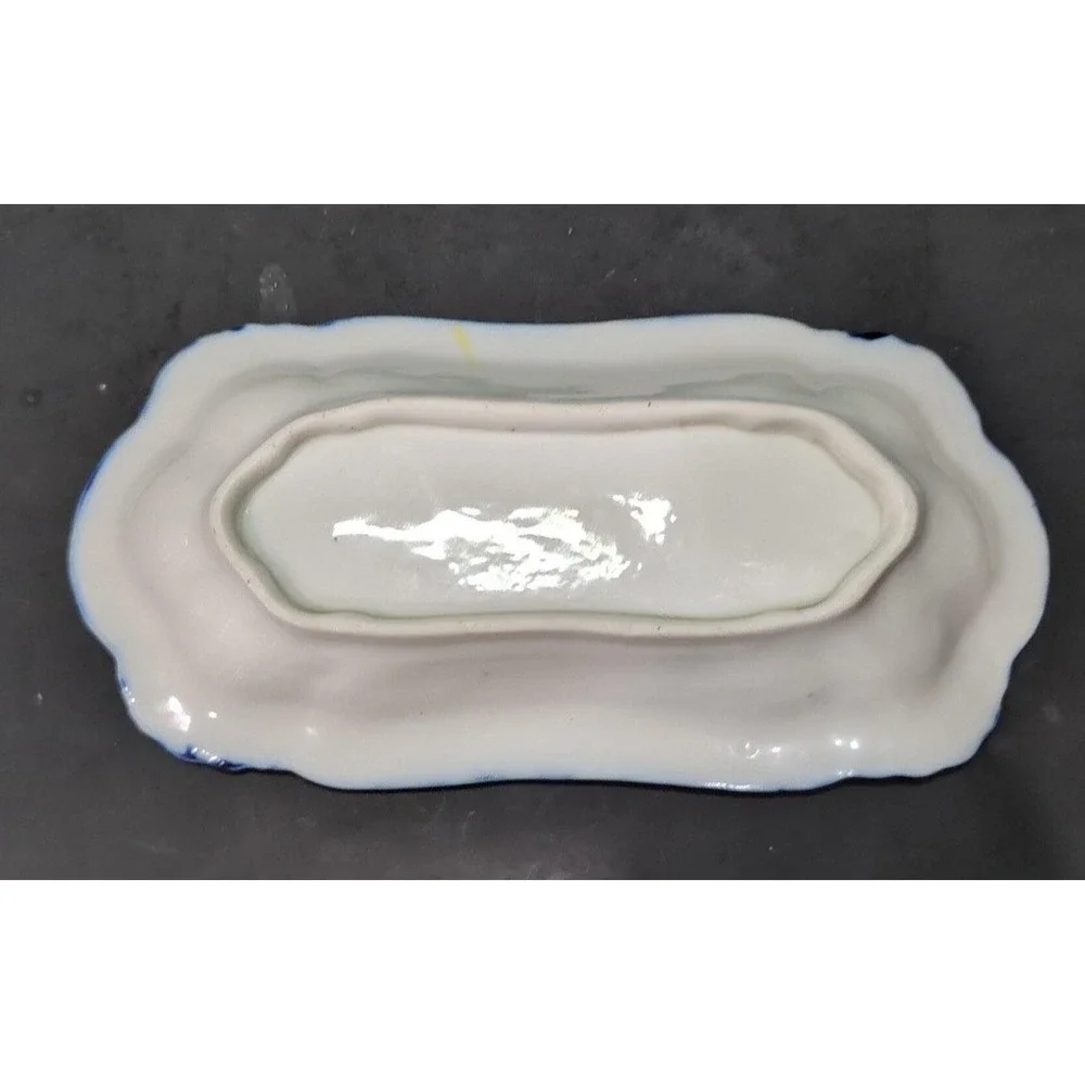 Asian Footed Porcelain Trinket Bowl, Hand Painted Plate, Makers‎ Mark Keepsake